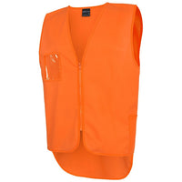 JB's Wear 6HVSW Hi Vis Zip Drop Tail Safety Vest - Side View | color:Orange|view:side
