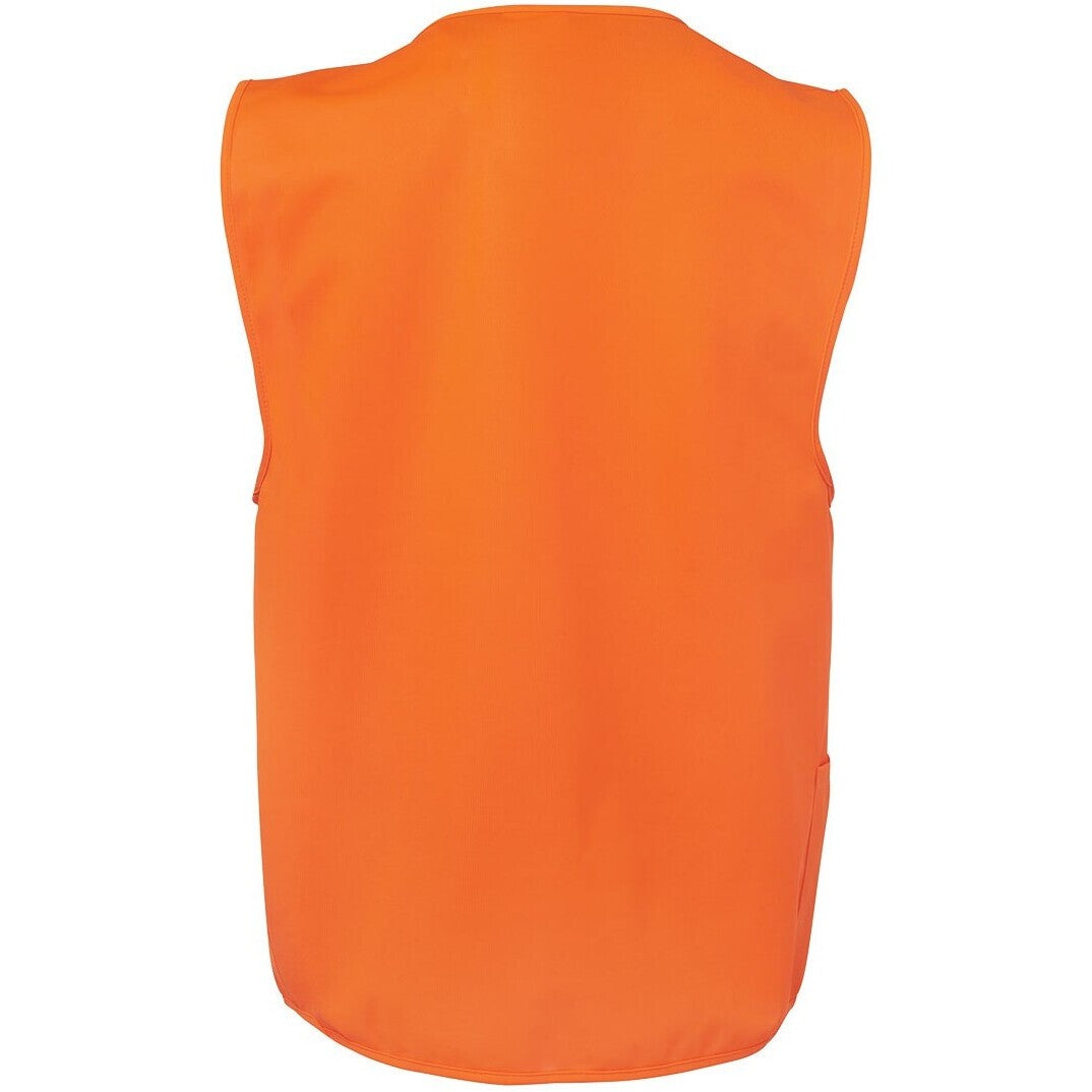 JB's Wear 6HVSZ Hi Vis Zip Safety Vest - Back View | color:Orange|view:back