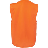 JB's Wear 6HVSZ Hi Vis Zip Safety Vest - Back View | color:Orange|view:back