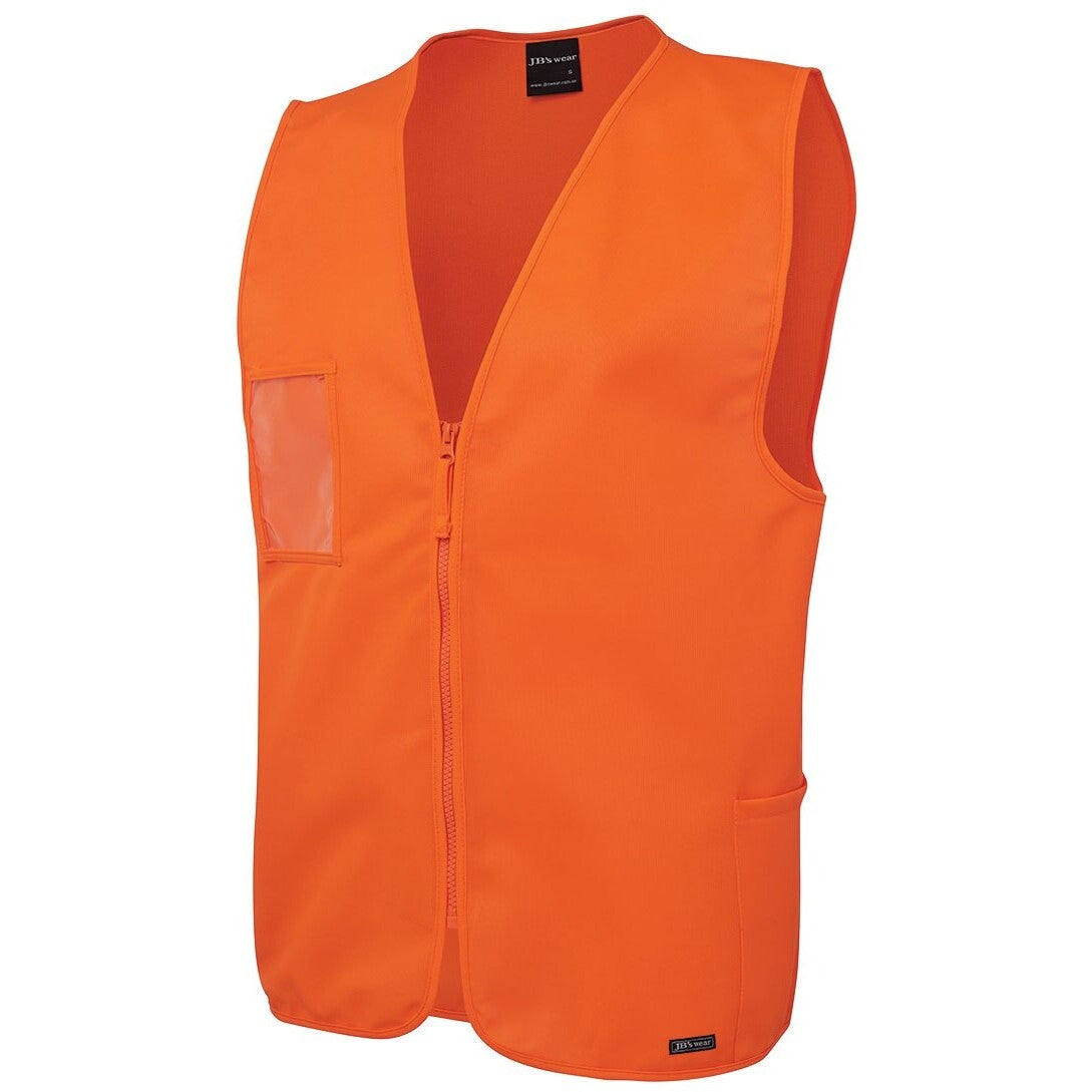 JB's Wear 6HVSZ Hi Vis Zip Safety Vest - Side View | color:Orange|view:side