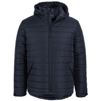 JB's Wear 3AHJ Hooded Puffer Jacket - Front View | color:Navy|view:front