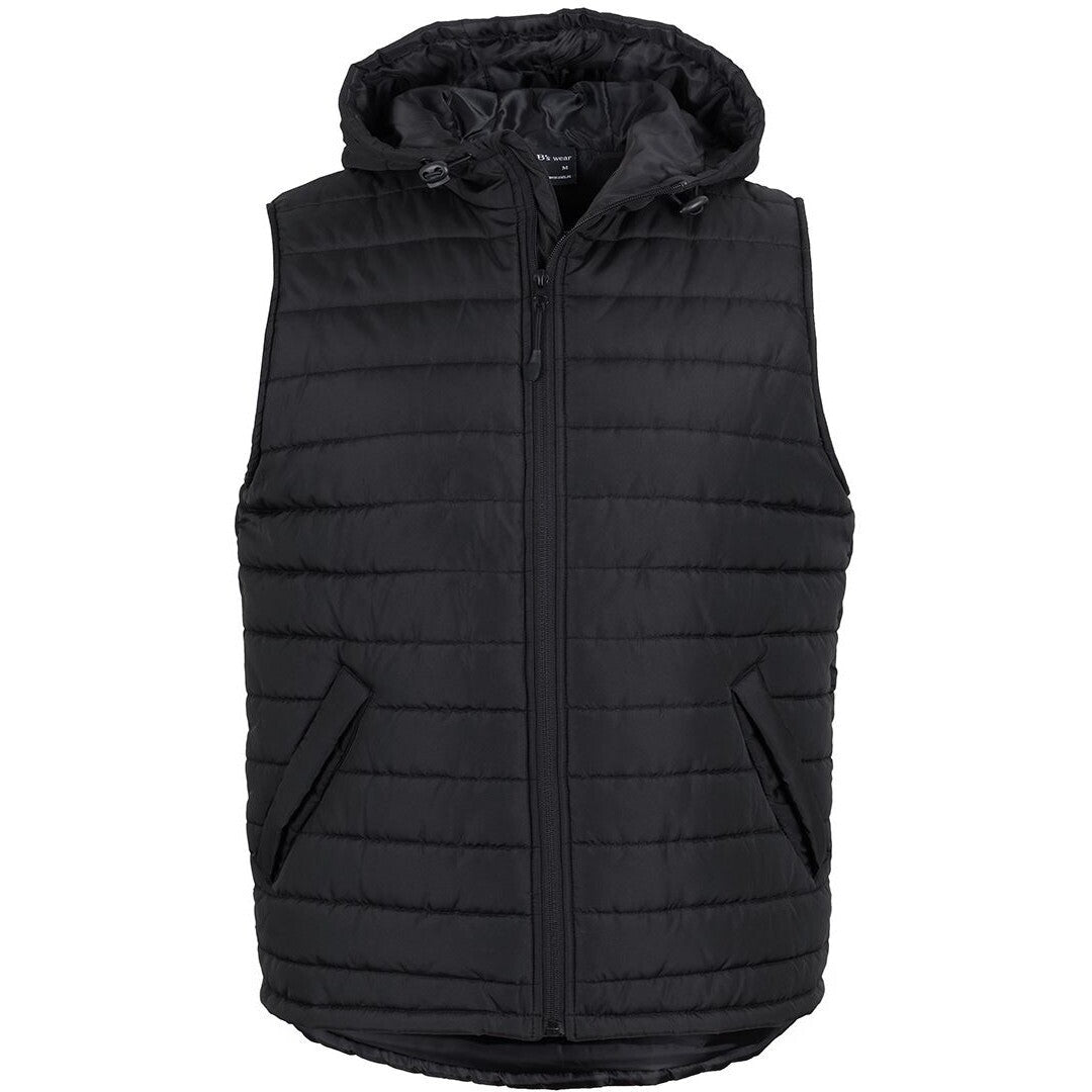 JB's Wear 3AHV Hooded Puffer Vest - Front View | color:Black|view:front