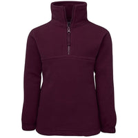 JB's Wear 3KP Kids 1/2 Zip Polar - Front View | color:Maroon|view:front