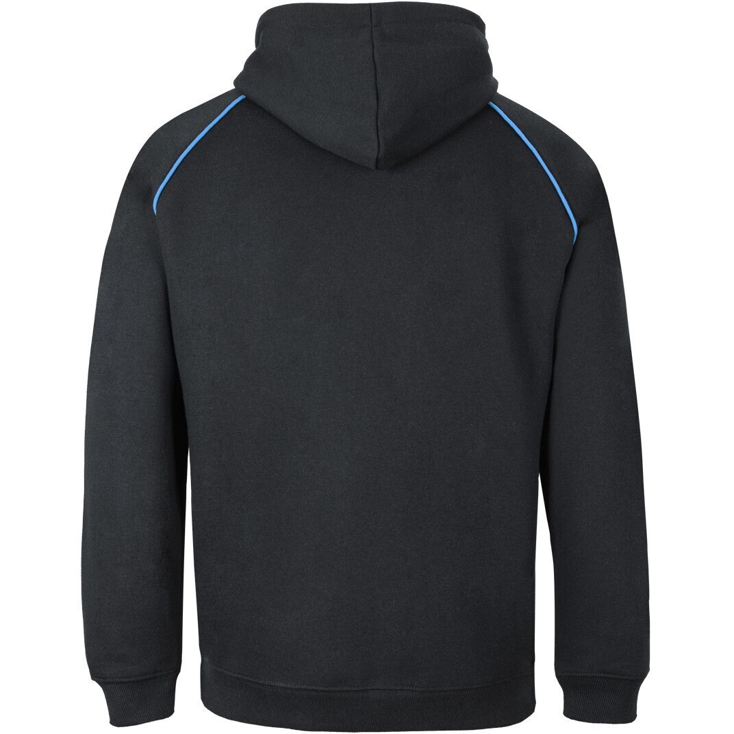 JB's Wear 3CFH Kids & Adults Contrast Fleecy Hoodie - Back View | color:Black/Aqua|view:back