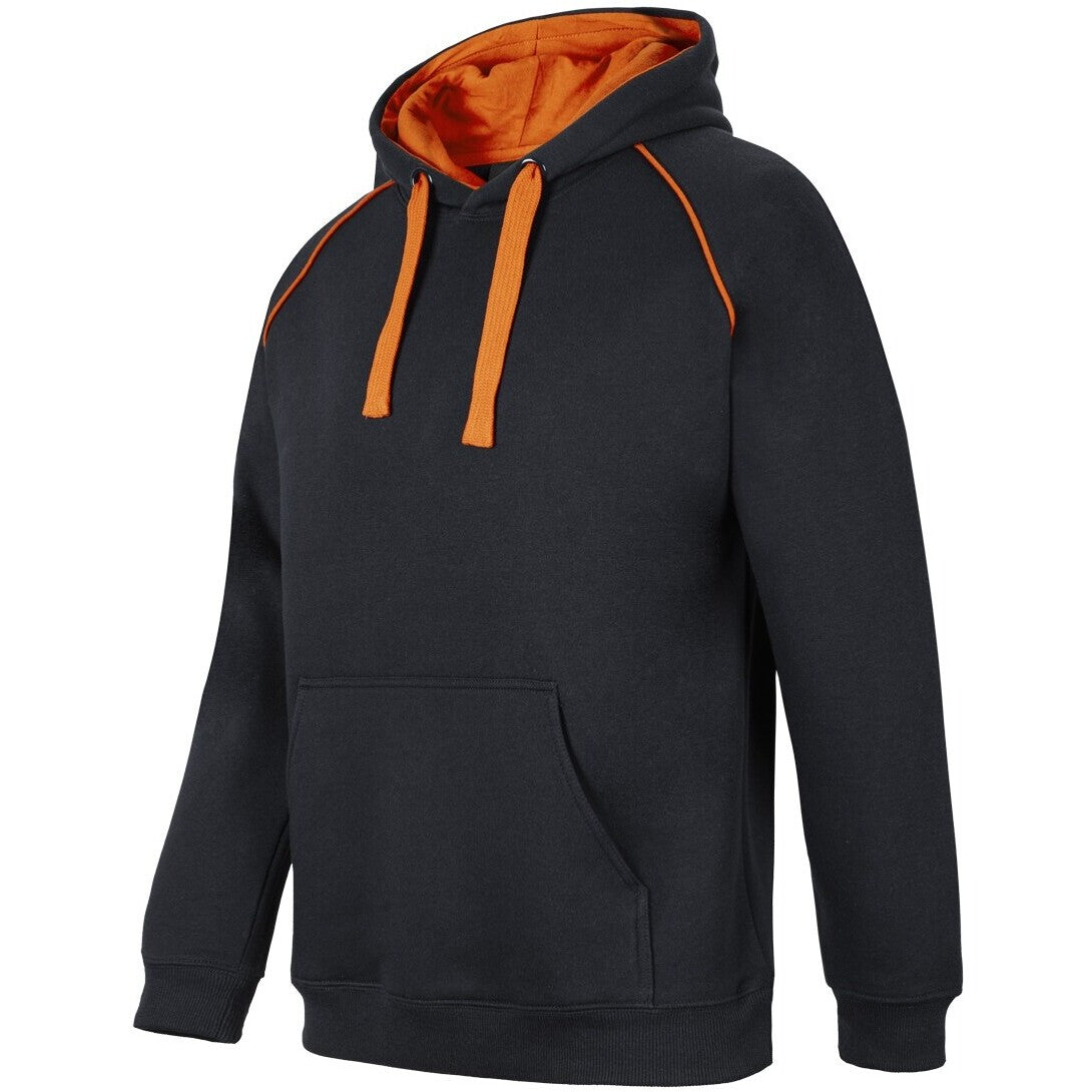 JB's Wear 3CFH Kids & Adults Contrast Fleecy Hoodie - Side View | color:Black/Orange|view:side