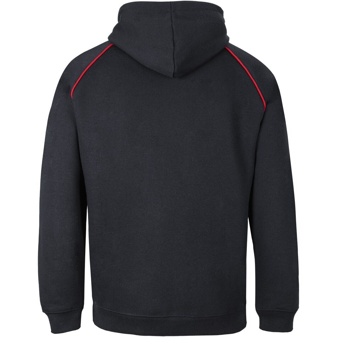 JB's Wear 3CFH Kids & Adults Contrast Fleecy Hoodie - Back View | color:Black/Red|view:back