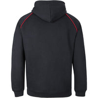 JB's Wear 3CFH Kids & Adults Contrast Fleecy Hoodie - Back View | color:Black/Red|view:back