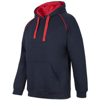 JB's Wear 3CFH Kids & Adults Contrast Fleecy Hoodie - Side View | color:Navy/Red|view:side