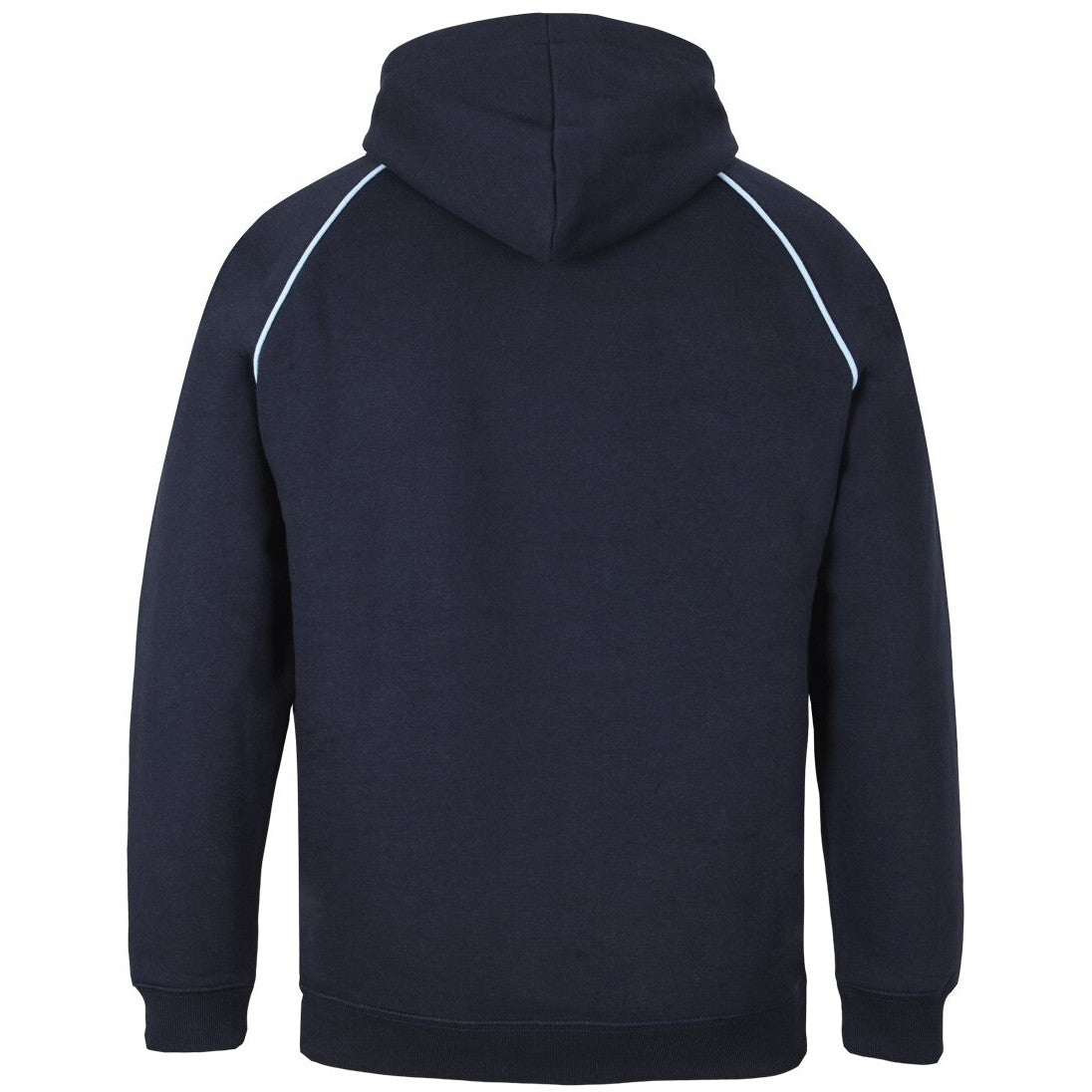 JB's Wear 3CFH Kids & Adults Contrast Fleecy Hoodie - Back View | color:Navy/Sky Blue|view:back