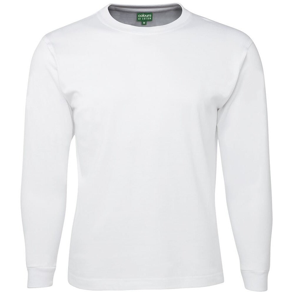 JB's Wear 1LS Kids & Adults Long Sleeve Tee - Front View | color:White|view:front