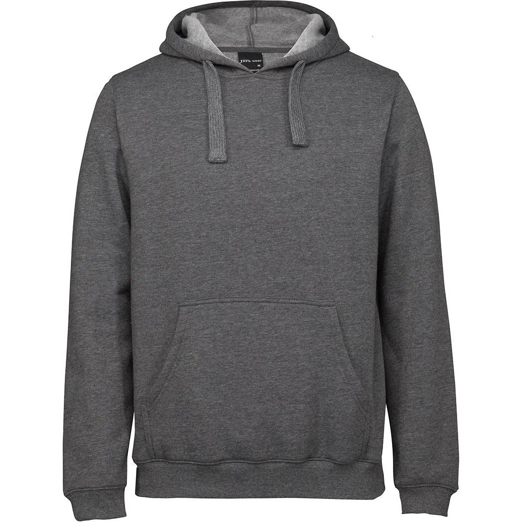 JB's Wear 3POH Kids & Adults P/C Pop Over Hoodie - Front View | color:Charcoal Marle|view:front