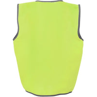 JB's Wear 6HVSU Kids Hi Vis Safety Vest - Back View | color:Lime|view:back