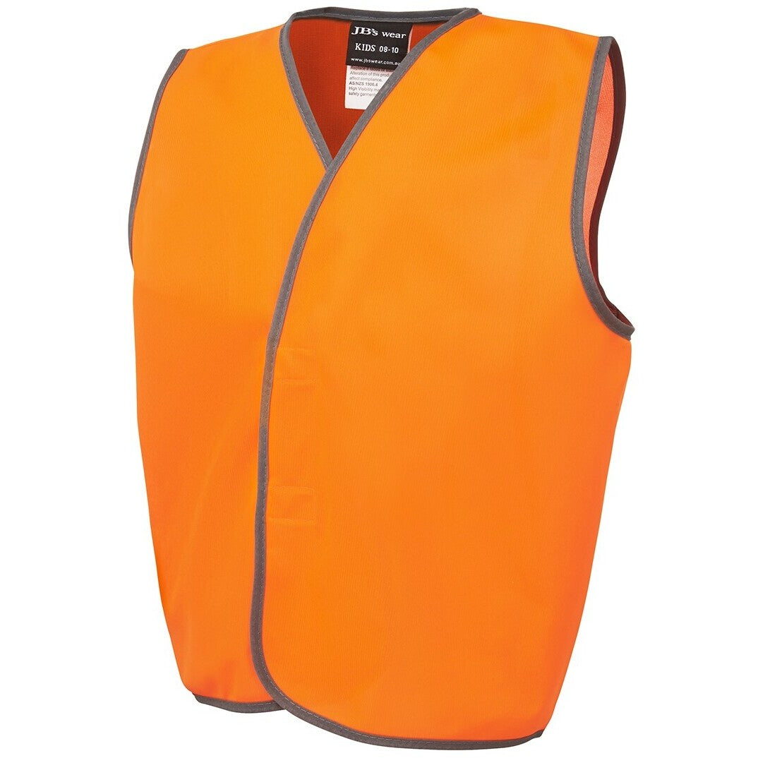 JB's Wear 6HVSU Kids Hi Vis Safety Vest - Side View | color:Orange|view:side