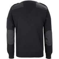 JB's Wear 6EJ Knitted Epaulette Jumper - Back View | color:Black|view:back