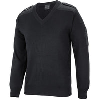 JB's Wear 6EJ Knitted Epaulette Jumper - Side View | color:Black|view:side