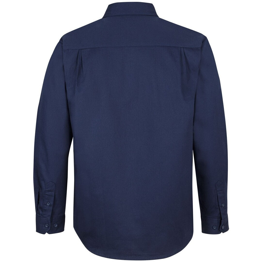 JB's Wear 6WLS L/S 190G Work Shirt - Back View | color:Navy|view:back