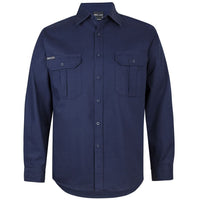JB's Wear 6WLS L/S 190G Work Shirt - Front View | color:Navy|view:front