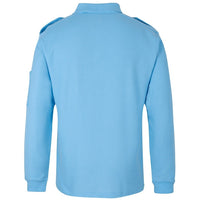 JB's Wear 210EL L/S 250 Epaulette Polo - Back View | color:Lt Blue|view:back