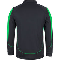 JB's Wear 7BELL L/S Bell Polo - Back View | color:Black/Pea Green|view:back