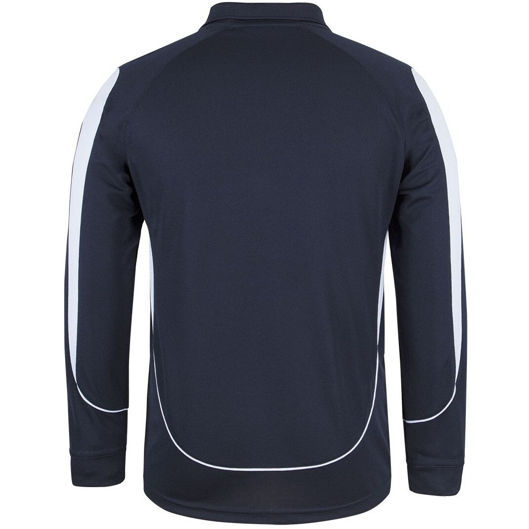 JB's Wear 7BELL L/S Bell Polo - Back View | color:Navy/White|view:back