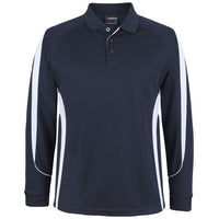 JB's Wear 7BELL L/S Bell Polo - Front View | color:Navy/White|view:front