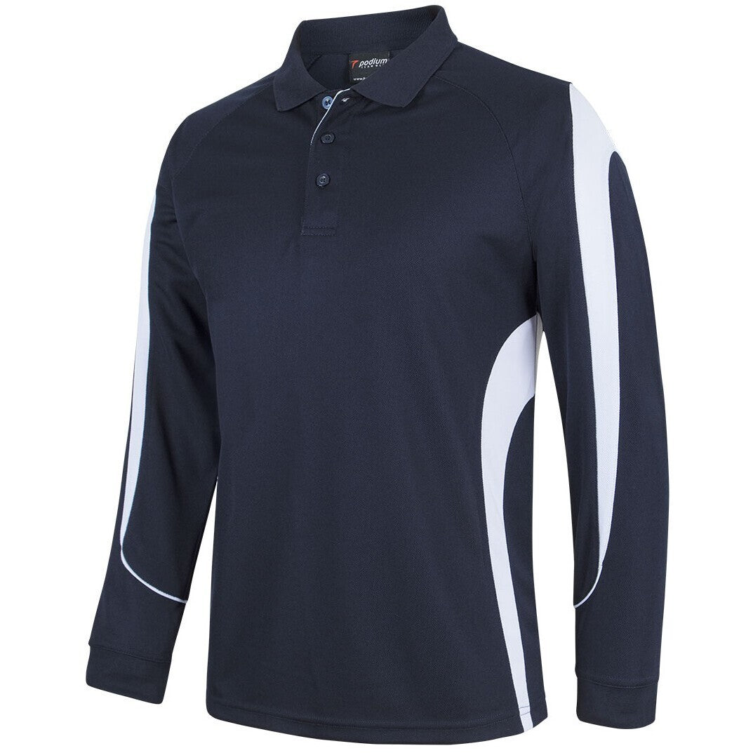 JB's Wear 7BELL L/S Bell Polo - Side View | color:Navy/White|view:side