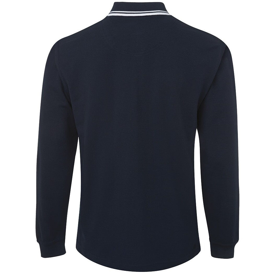 JB's Wear 210XC L/S Contrast Polo - Back View | color:Navy/White|view:back