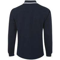 JB's Wear 210XC L/S Contrast Polo - Back View | color:Navy/White|view:back