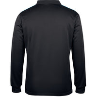 JB's Wear 7CLP L/S Cool Polo - Back View | color:Black/Aqua/Grey|view:back