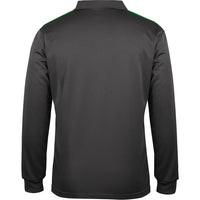 JB's Wear 7CLP L/S Cool Polo - Back View | color:Gunmetal/Pea Green/Grey|view:back