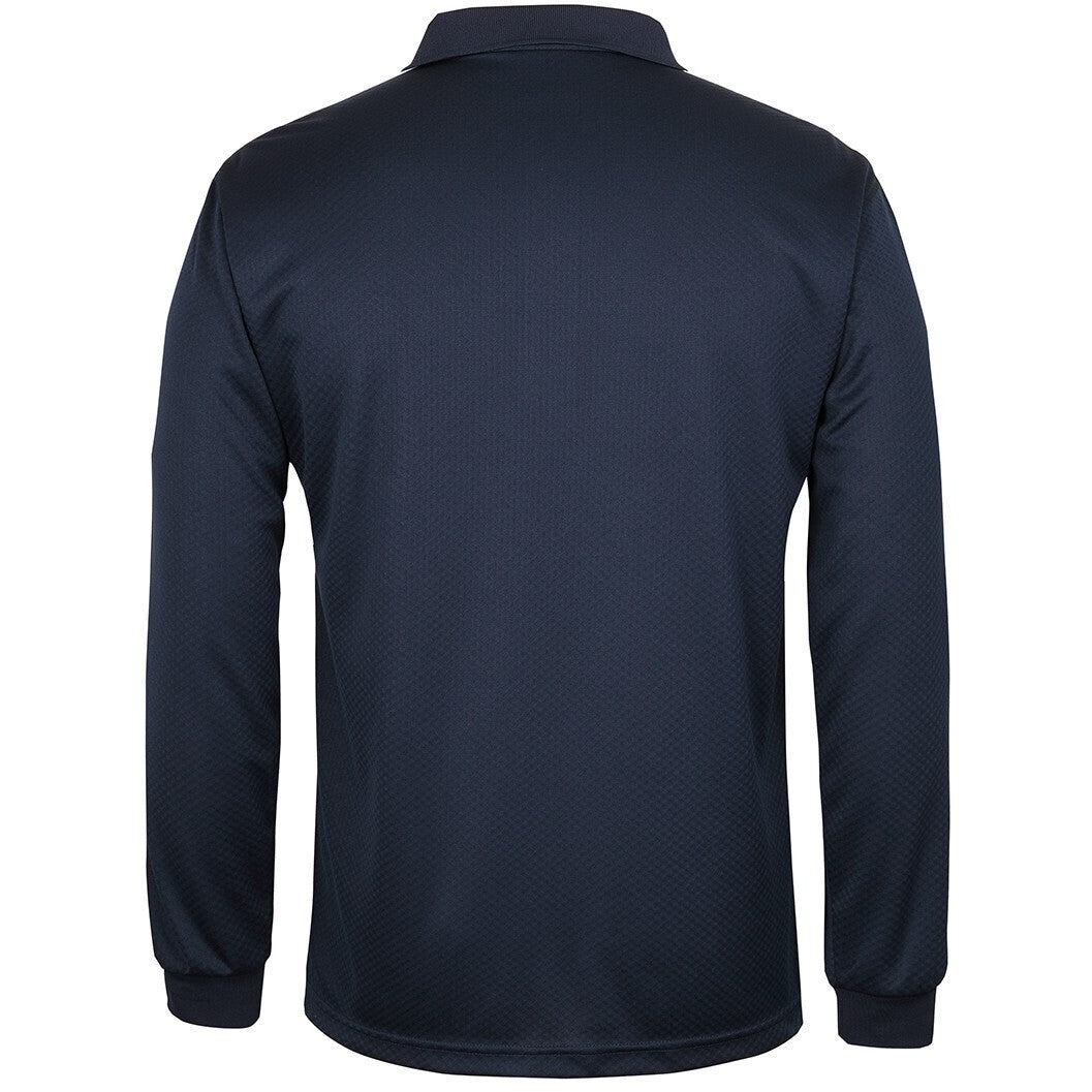 JB's Wear 7CLP L/S Cool Polo - Back View | color:Navy/White/Grey|view:back