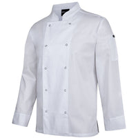 JB's Wear 5CJL L/S Snap Button Chefs Jacket - Side View | color:White|view:side