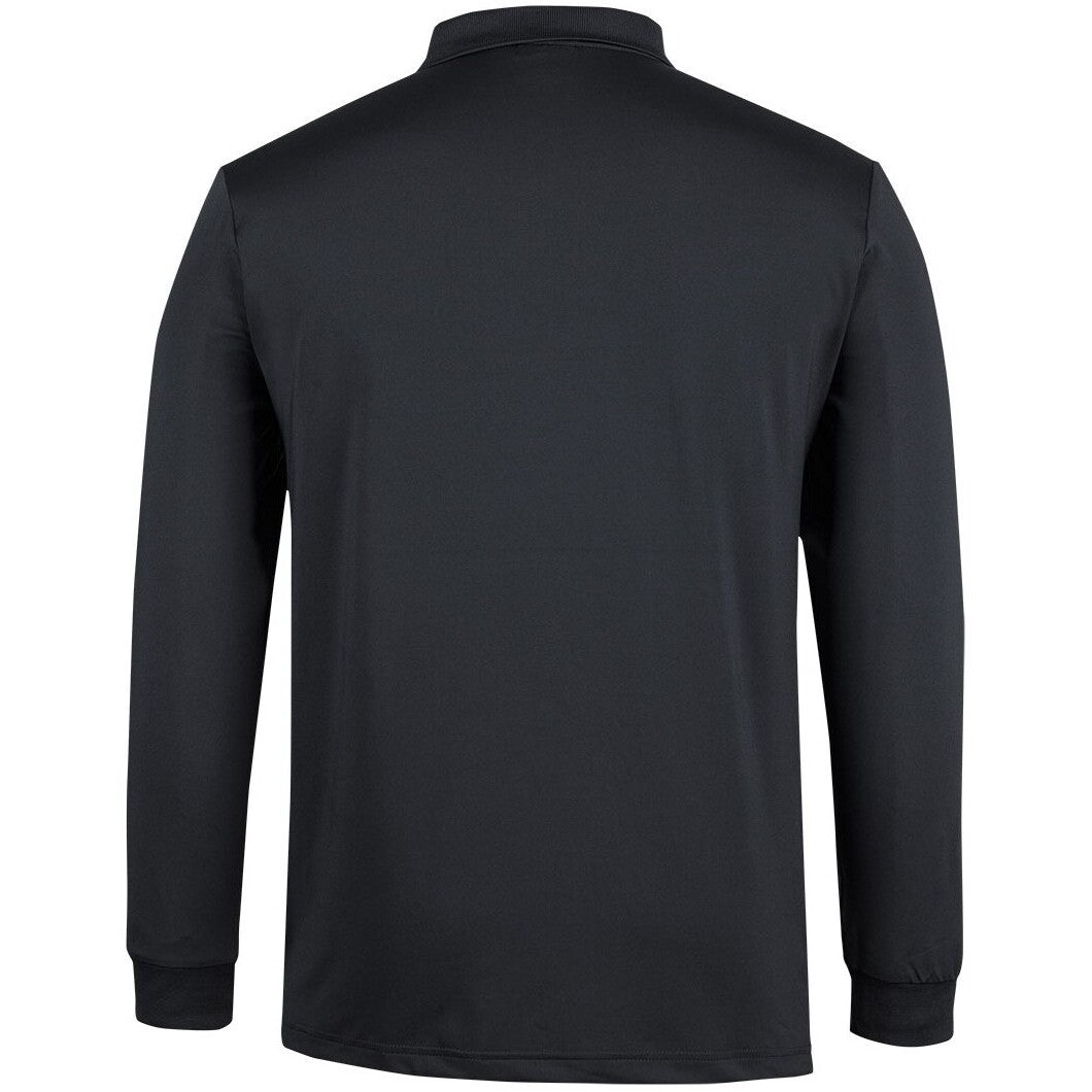JB's Wear 7STL L/S Stretch Polo - Back View | color:Black|view:back