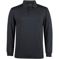 JB's Wear 7STL L/S Stretch Polo - Front View | color:Black|view:front