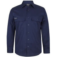 JB's Wear 6WLSS L/S Stretch Work Shirt - Front View | color:Navy|view:front