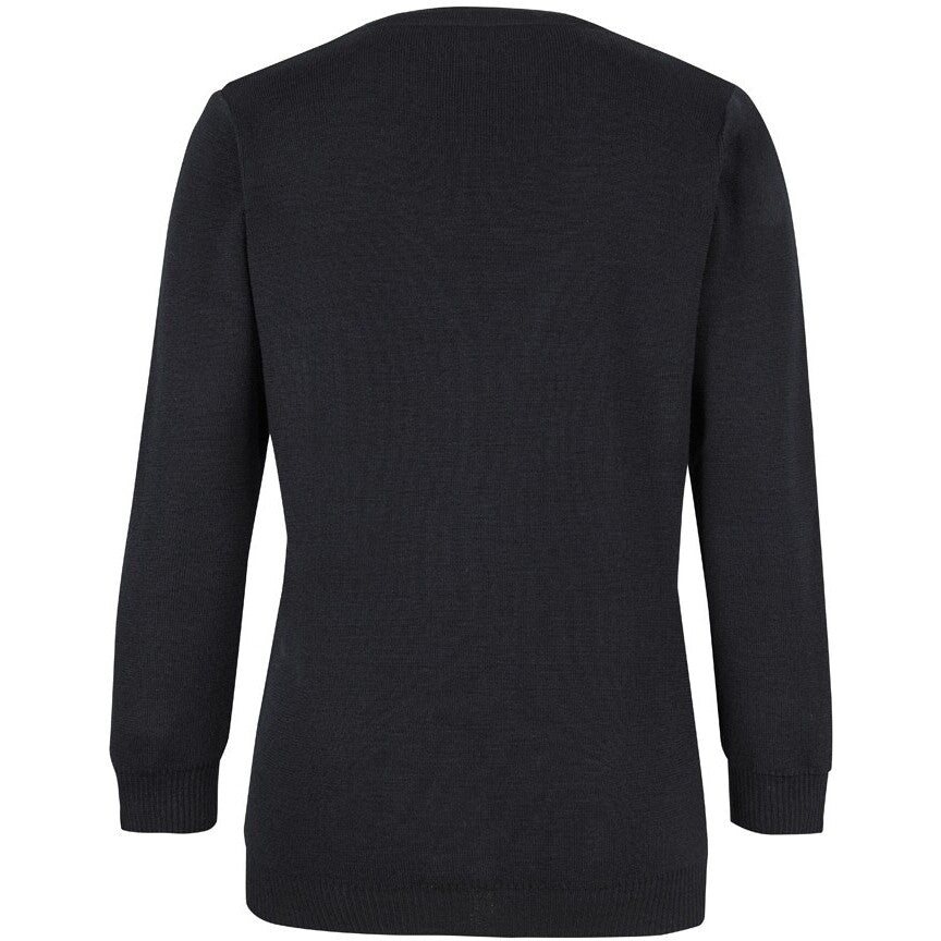 JB's Wear 6LCA Ladies Anti-Bacterial ISO 20645 Cardigan - Back View | color:Black|view:back
