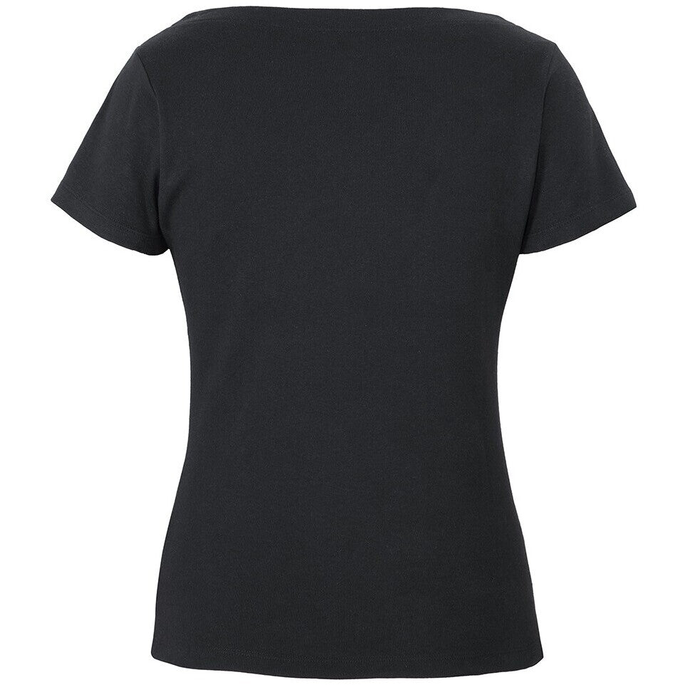 JB's Wear 1BTS Ladies Boat Neck Tee - Back View | color:Black|view:back