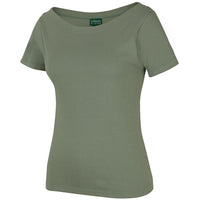 JB's Wear 1BTS Ladies Boat Neck Tee - Side View | color:Sage|view:side