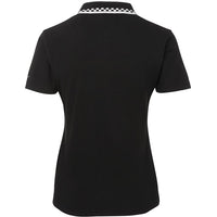 JB's Wear 5LP Ladies Chef Polo - Back View | color:Black/White|view:back