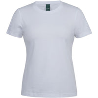 JB's Wear 1STS1 Ladies Cotton S/S Stretch Tee - Front View | color:White|view:front