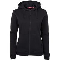 JB's Wear 3HJ1 Ladies Full Zip Fleecy Hoodie - Front View | color:Black|view:front