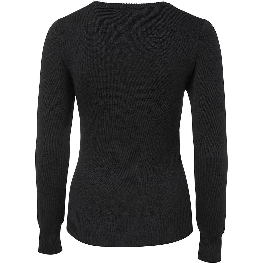 JB's Wear 6J1 Ladies Knitted Jumper - Back View | color:Black|view:back
