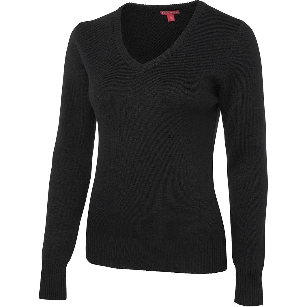 JB's Wear 6J1 Ladies Knitted Jumper - Side View | color:Black|view:side