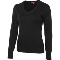 JB's Wear 6J1 Ladies Knitted Jumper - Side View | color:Black|view:side