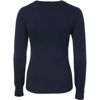 JB's Wear 6J1 Ladies Knitted Jumper - Back View | color:Navy|view:back