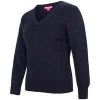 JB's Wear Z6J1 Ladies Knitted Jumper - Side View | color:Dark Navy|view:side