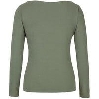 JB's Wear 1BTL Ladies L/S Boat Neck Tee - Back View | color:Sage|view:back