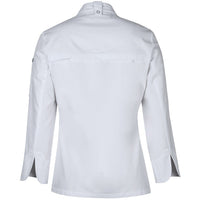 JB's Wear 5CJL1 Ladies L/S Snap Button Chef Jacket - Back View | color:White|view:back