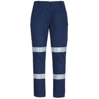 JB's Wear 6MTD1 Ladies Multi Pocket Stretch Twill Pant With D+N Tape - Front View | color:Navy|view:front