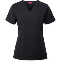 JB's Wear 4SNT1 Ladies Nu Scrub Top - Front View | color:Black|view:front